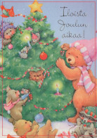 Happy New Year Christmas TEDDY BEAR Vintage Postcard CPSM #PAU881.GB - Neujahr