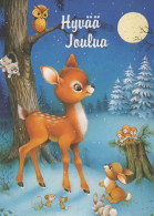 Happy New Year Christmas DEER Vintage Postcard CPSM #PAU750.GB - Neujahr