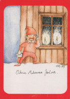 Happy New Year Christmas GNOME Vintage Postcard CPSM #PAU482.GB - Neujahr