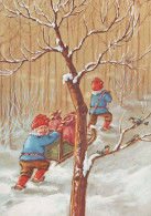 Happy New Year Christmas GNOME Vintage Postcard CPSM #PAU208.GB - Neujahr