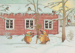 Happy New Year Christmas TEDDY BEAR Vintage Postcard CPSM #PAU683.GB - Neujahr