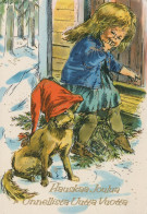 Happy New Year Christmas Children Vintage Postcard CPSM #PAS837.GB - Neujahr