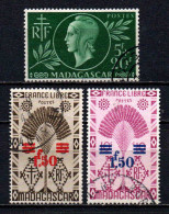 Madagascar  - 1944  -  Série De Londres  Surch / Anniversaire De La Victoire  - N° 286 à 288  - Oblit - Used - Used Stamps