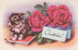 CHAT CHAT Animaux Vintage Carte Postale CPA #PKE750.FR - Cats