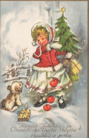 Bonne Année Noël ENFANTS Vintage Carte Postale CPSMPF #PKD614.FR - Neujahr