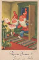 Bonne Année Noël GNOME Vintage Carte Postale CPSMPF #PKD364.FR - Neujahr