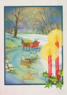 Bonne Année Noël BOUGIE Vintage Carte Postale CPSM #PBO047.FR - Nieuwjaar