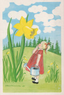 PÂQUES ENFANTS Vintage Carte Postale CPSM #PBO236.FR - Pâques