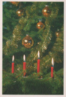 Bonne Année Noël BOUGIE Vintage Carte Postale CPSM #PBN682.FR - Neujahr