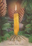 Bonne Année Noël BOUGIE Vintage Carte Postale CPSM #PBN622.FR - Neujahr