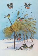Bonne Année Noël OISEAU Vintage Carte Postale CPSM #PBM676.FR - Neujahr