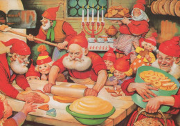 Bonne Année Noël GNOME Vintage Carte Postale CPSM #PBL777.FR - Nouvel An