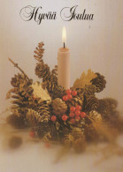 Bonne Année Noël BOUGIE Vintage Carte Postale CPSM #PBA424.FR - Nieuwjaar