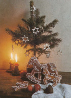 Bonne Année Noël BOUGIE Vintage Carte Postale CPSM #PBA804.FR - Nouvel An