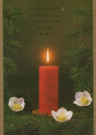 Bonne Année Noël BOUGIE Vintage Carte Postale CPSM #PBA060.FR - Nieuwjaar