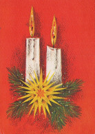 Bonne Année Noël BOUGIE Vintage Carte Postale CPSM #PAZ606.FR - Nouvel An