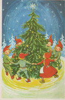 Happy New Year Christmas CHILDREN Vintage Postcard CPSMPF #PKG485.GB - Nouvel An