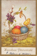 EASTER CHICKEN EGG Vintage Postcard CPA #PKE437.GB - Easter
