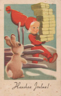 Happy New Year Christmas CHILDREN Vintage Postcard CPSMPF #PKD424.GB - Nouvel An