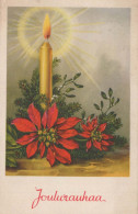 Happy New Year Christmas CANDLE Vintage Postcard CPSMPF #PKD178.GB - Nouvel An