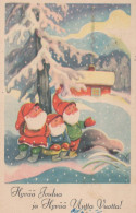 Happy New Year Christmas GNOME Vintage Postcard CPSMPF #PKD362.GB - Nouvel An