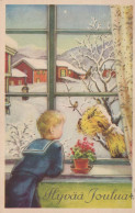 Happy New Year Christmas CHILDREN Vintage Postcard CPSMPF #PKD117.GB - Nouvel An