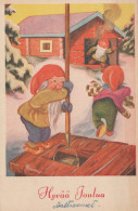 Happy New Year Christmas GNOME Vintage Postcard CPSMPF #PKD238.GB - Nouvel An