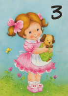 HAPPY BIRTHDAY 3 Year Old GIRL CHILDREN Vintage Postal CPSM #PBT752.GB - Anniversaire