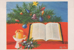 Happy New Year Christmas CANDLE Vintage Postcard CPSM #PBN801.GB - Nouvel An