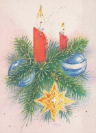 Happy New Year Christmas CANDLE Vintage Postcard CPSM #PBO045.GB - Nouvel An