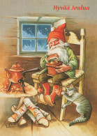 SANTA CLAUS Happy New Year Christmas Vintage Postcard CPSM #PBL507.GB - Santa Claus