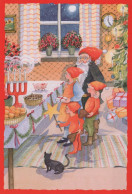 Happy New Year Christmas GNOME Vintage Postcard CPSM #PBL775.GB - Nouvel An