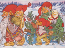 SANTA CLAUS Happy New Year Christmas Vintage Postcard CPSM #PBB125.GB - Santa Claus