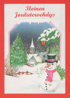 Happy New Year Christmas SNOWMAN Vintage Postcard CPSM #PAZ669.GB - Nouvel An