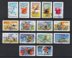 - FRANCE Adhésifs N° 129/33 + 134/38 + 140/44 Oblitérés - Séries MESSAGES + SOURIRES + MEILLEURS VOEUX 2007 (15 Timbres) - Used Stamps