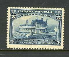 Canada MH 1908 Champlain's Home In Quebec - Unused Stamps