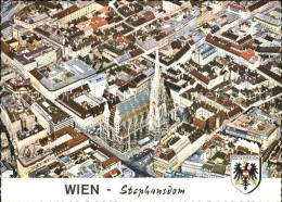 71892482 Wien Stephansdom Mit Stadtkern Wappen Fliegeraufnahme  - Autres & Non Classés