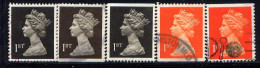 GREAT BRITAIN (MACHINS), ENGLAND, NO.'S MH183-MH185 AND MH187-MH188 - England