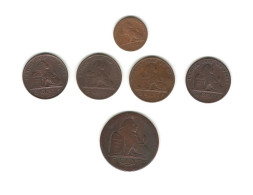 211/ BELGIQUE : 1 Centime 1873 - 2 Cts 1870 X 2 Et 1875 X 2 - 5 Centimes 1834 - 1 Centime