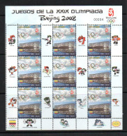 COLOMBIA - 2008 - BEIJING OLYMPICS SHEETLET OF 9 MINT NEVER HINGED, SG CAT £78+ - Colombie
