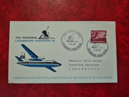 LETTRE / CARTE Luxembourg 1962 VOL INAUGURAL LUXEMBOURG  FRANCFORT LUXAIR - Other & Unclassified