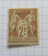 Postzegel Frankrijk "Sage" Type I Bruin 2fr - 1876-1878 Sage (Typ I)