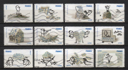 - FRANCE Adhésifs N° 473/84 Oblitérés - Série Complète SOURIRES 2010 (12 Timbres) - Dessinateur Serge Bloch - - Used Stamps