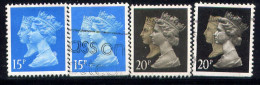 GREAT BRITAIN (MACHINS), ENGLAND, NO.'S MH190, MH191, MH193 AND MH194 - England