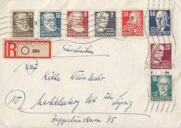 SBZ R-Brief Mif Minr.212,214,215,218,219,221,222,226 Neustadt 4.1.49 Gel. Nach Markleeberg - Covers & Documents