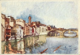 FIRENZE-FLORENCE : Vue De L'Arno Avec Le Pont à S. Trinitas. - Autres & Non Classés