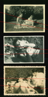 3x Orig. Foto 50er Jahre Süßer Junge & Mädchen, Badeanzug, Cute Young Girl & Boy, First Love, Teenager, Beach Fashion - 1939-45