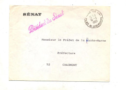 Lettre Cachet Paris 126 Palais Du Luxembourg Entete Senat President - Manual Postmarks