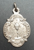 Pendentif Médaille Religieuse Argent 800 Début XXe "Médaille De Communion 1918" Religious Medal - Religione & Esoterismo