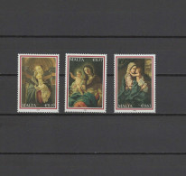 Malta 2009 Paintings Botticelli, Giacquinto, Canatarini, Christmas Set Of 3 MNH - Madonne